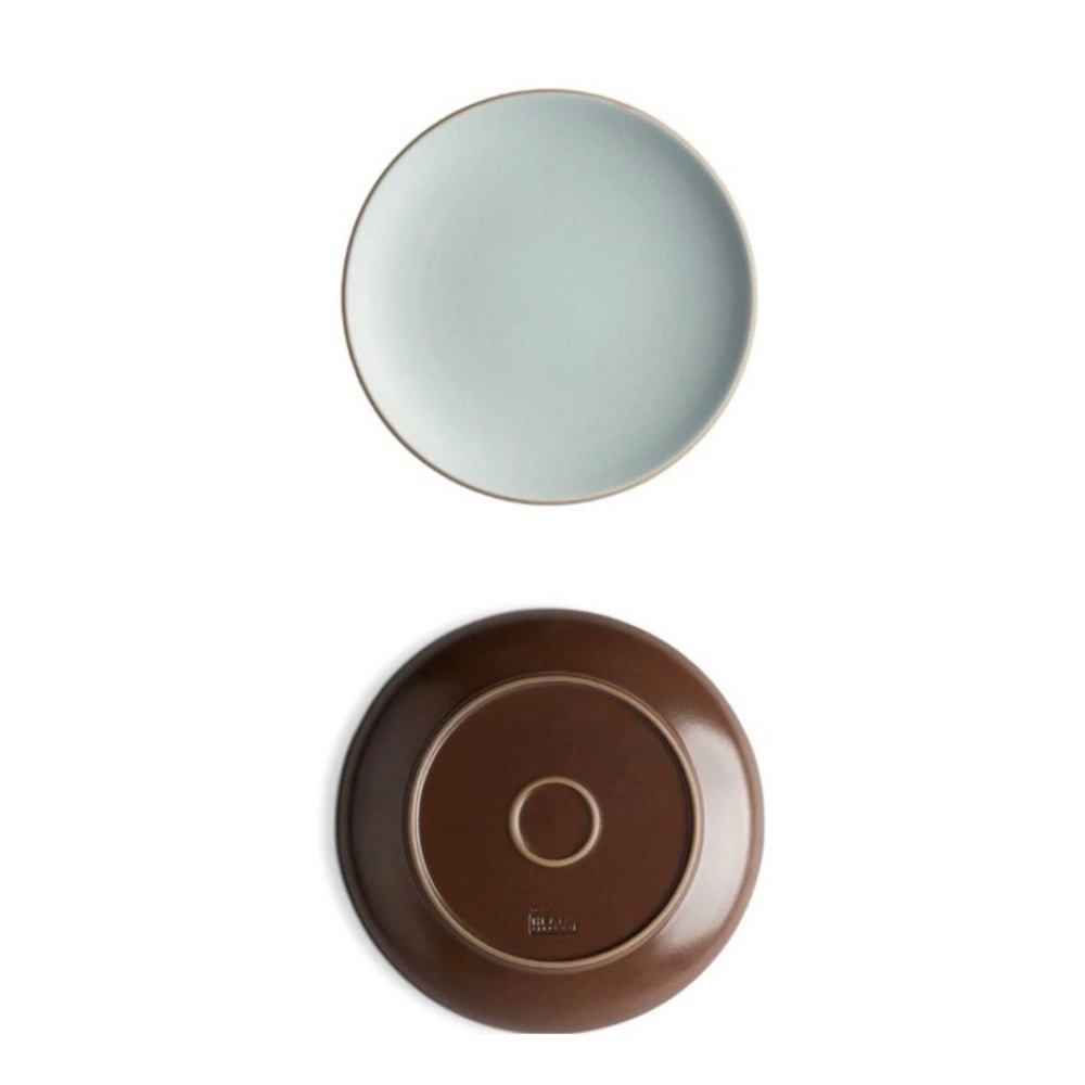 $46 Heath Ceramics Aqua Chocolate Crown Color Coupe Salad Plate 8.25'' Diameter